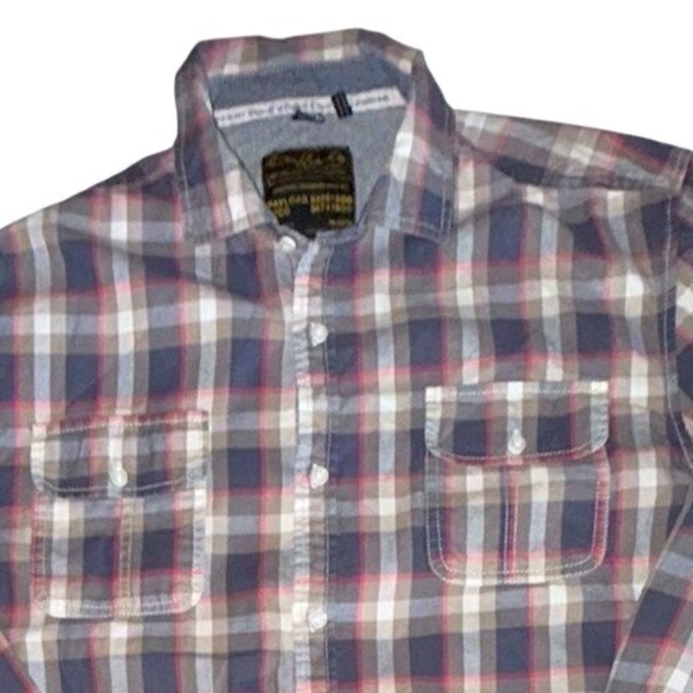 Cowboy Style Casual Button Up Mens Size 2XL Buffalo Shirt Outdoor Western Rugged